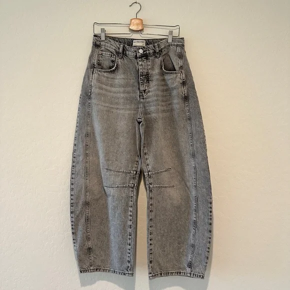 We the Free Good Luck Mid Rise Barrel Jeans 28 - Picture 2 of 5